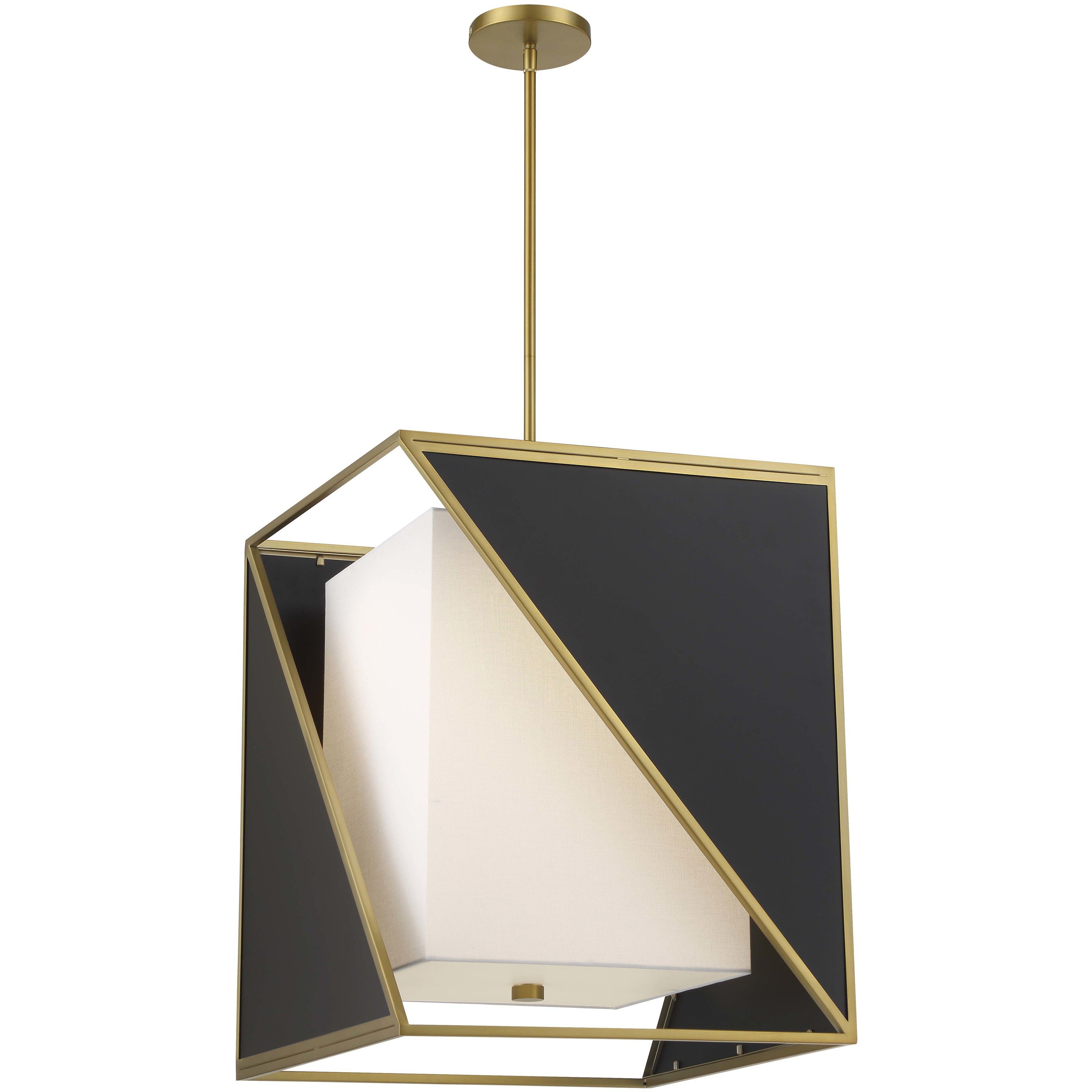 Aspect LED 18 inch Coal And Soft Brass Pendant Ceiling Light